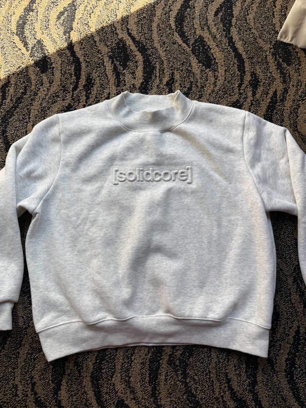 Solidcore Light Gray Mockneck Sweatshirt with Embossed Logo Solidays - Picture 3 of 8
